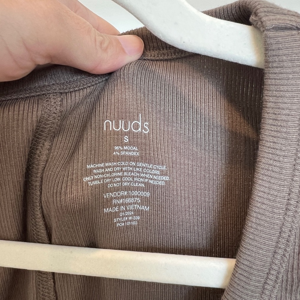 Nuuds Brown Short Sleeve slinky Women's Bodysuit - Picture 3 of 4